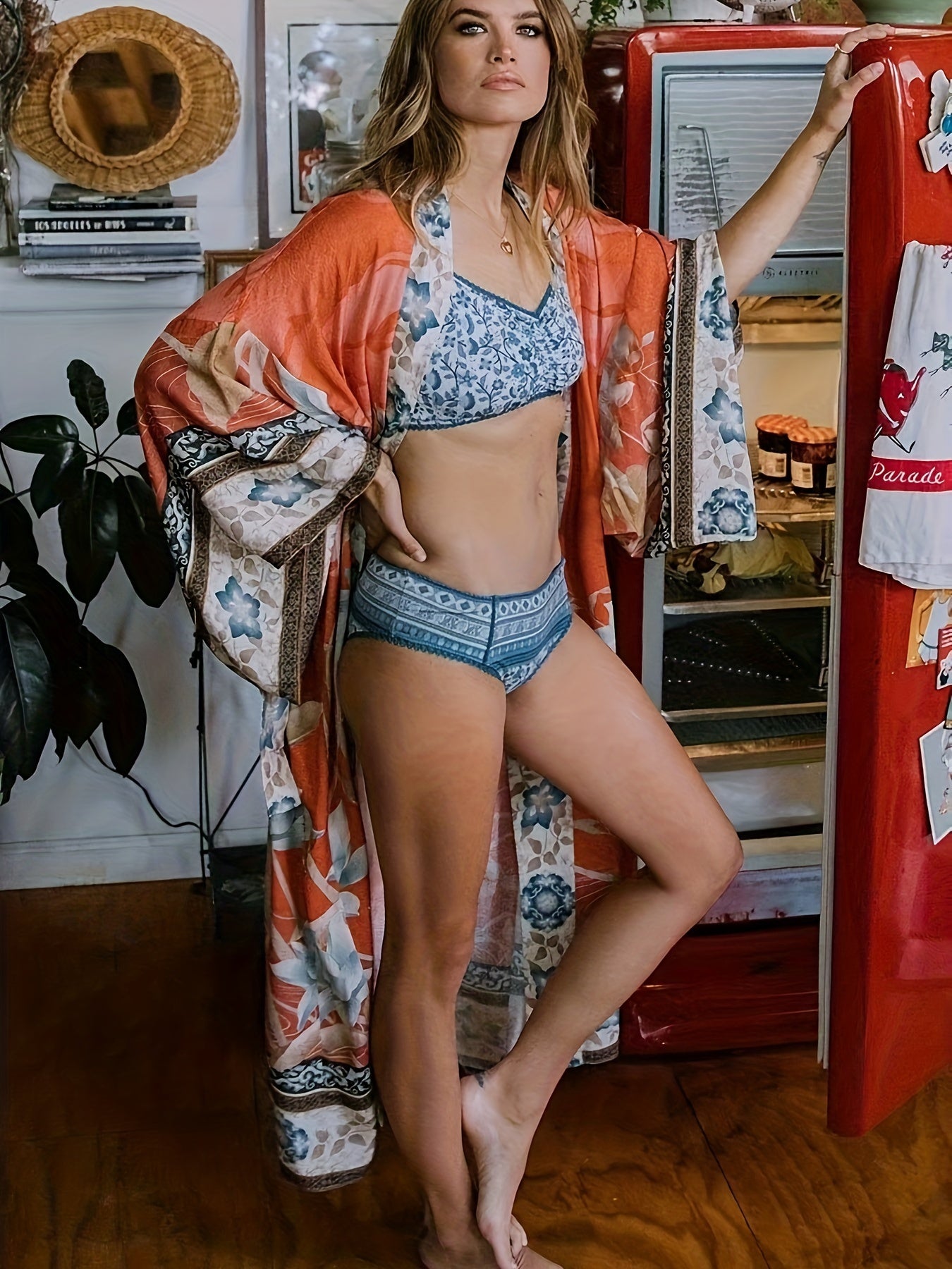 Elegant kimonos med blomsterprint til kvinder - Celestia