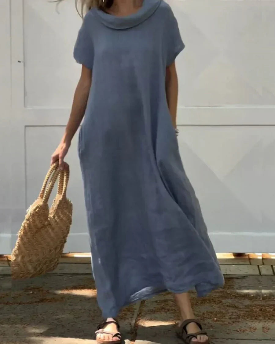 Luna - Linnekostym med Elegant Krage