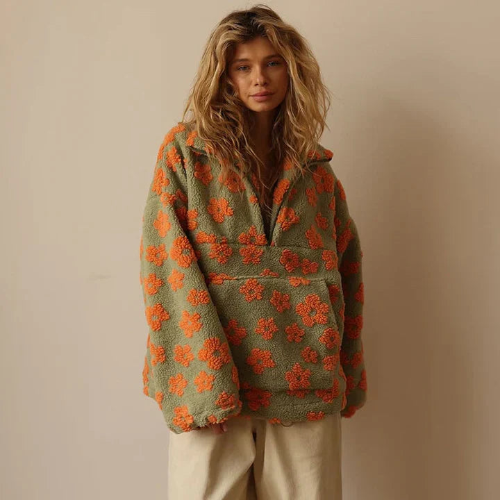 Daisy – fleece varm blomster pullover