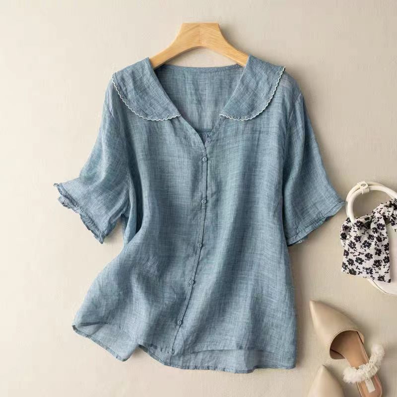 Vintage Blus för Dam med Knappar – Märta