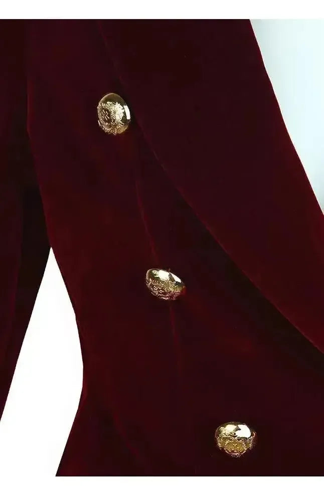 Elegant Blazer i Velour med Glamourøse Detaljer