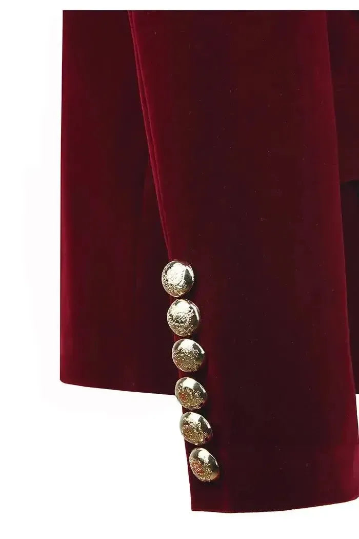 Elegant Blazer i Velour med Glamourøse Detaljer