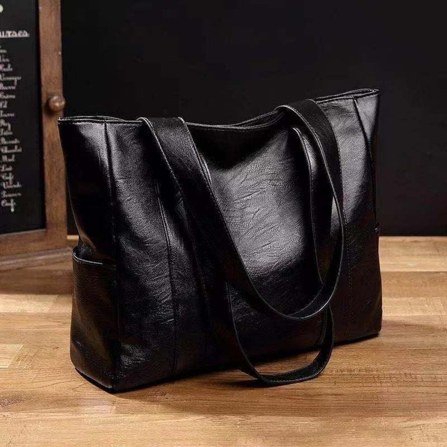 Elegant och praktisk Vintage-Läder Tote Bag för Moderna Kvinnor