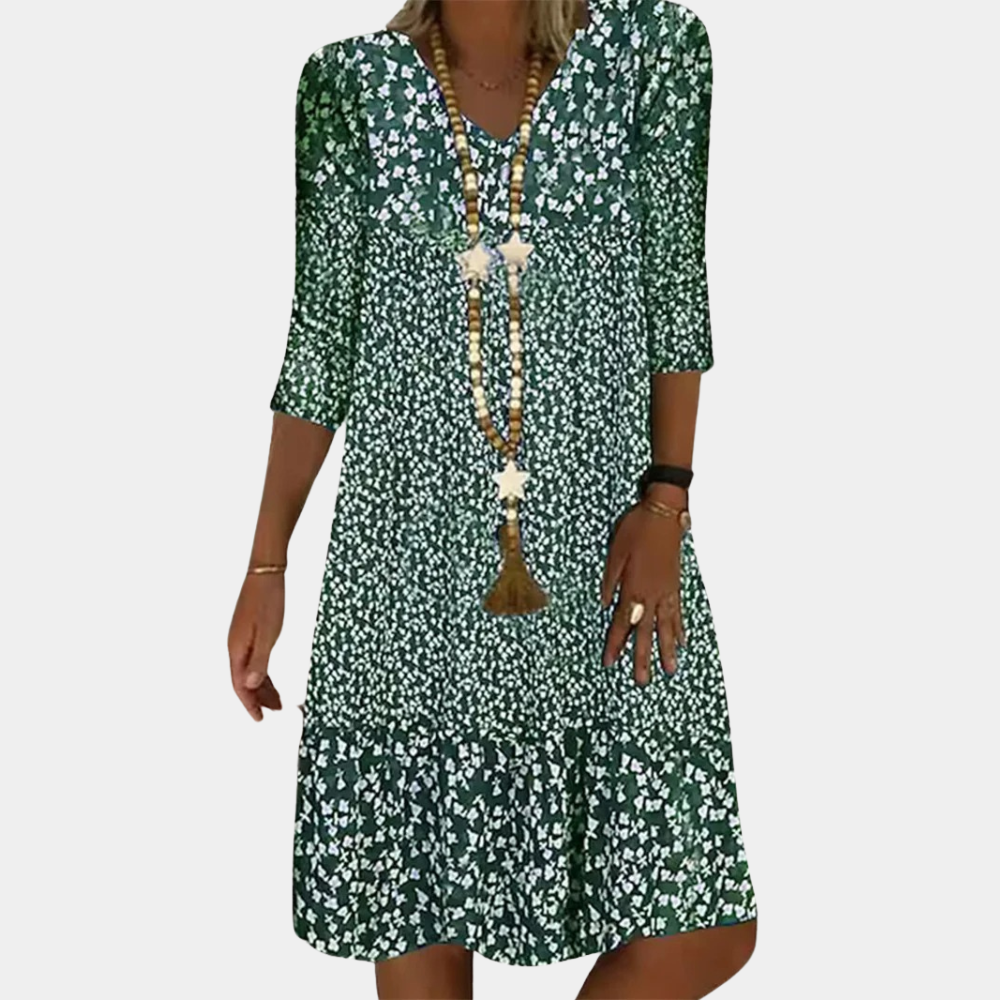 Livia – Chic Midi Sommerkjole til Den Moderne Kvinde