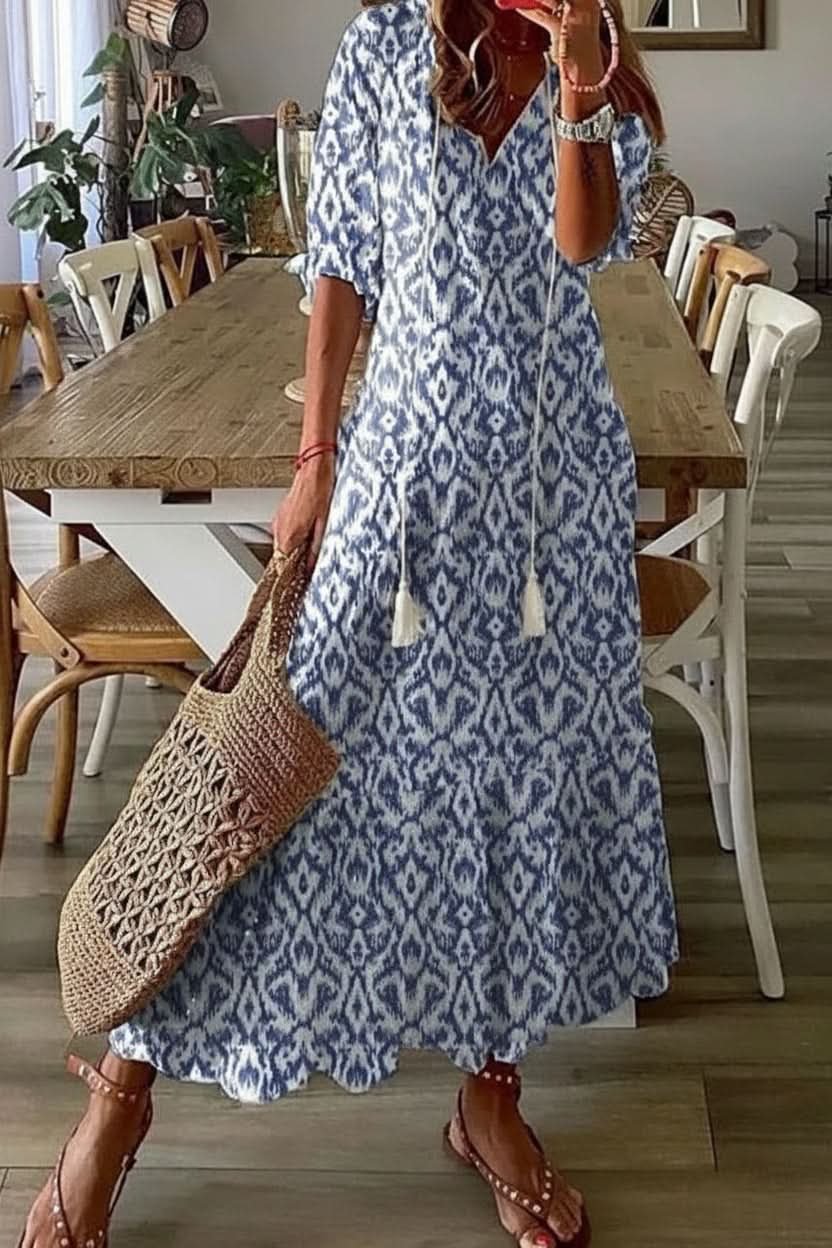 Livia | Blommig maxiklänning med boho-chic stil