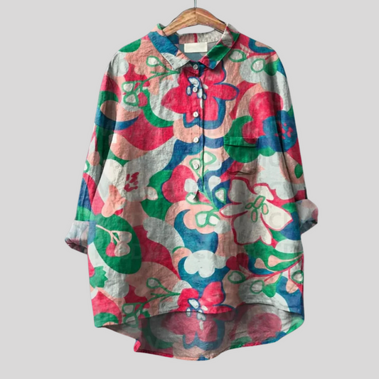 Sophia - Håndsyet Blomsterbluse