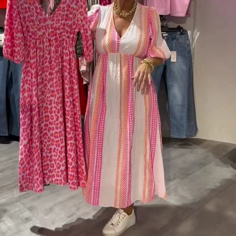 Sommardröm i Maxi: Etnisk Print & Feminin Puffärm