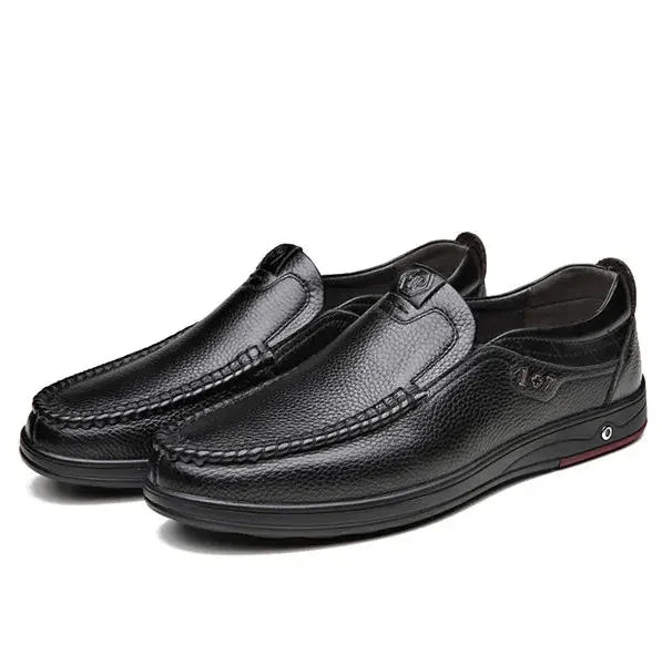 Herr Slip-On Skor i Äkta Läder – Stil och Komfort