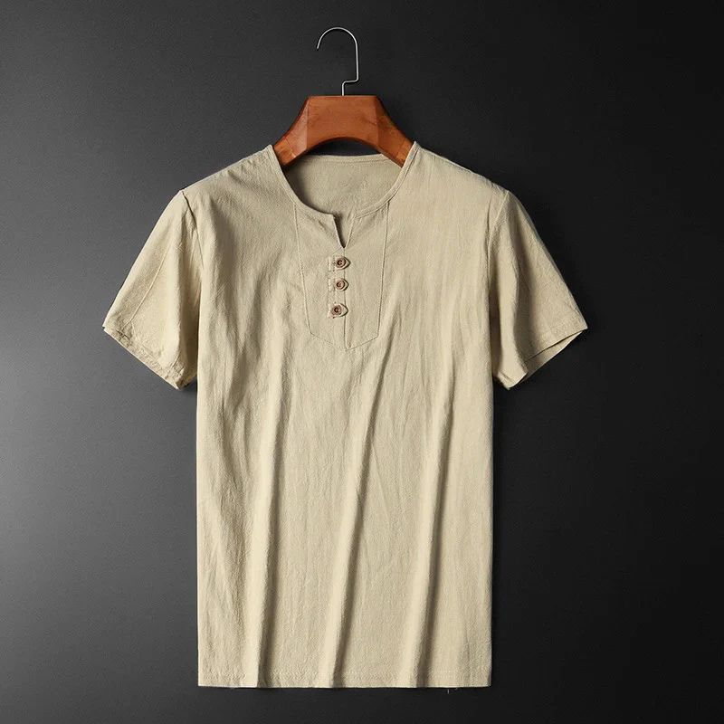 Sommar-T-shirt för Herr i Lätt Vävd Kvalitet med Stil