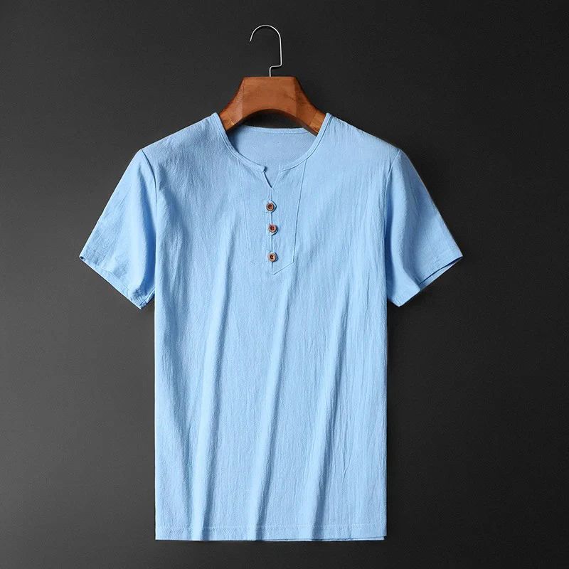 Sommar-T-shirt för Herr i Lätt Vävd Kvalitet med Stil