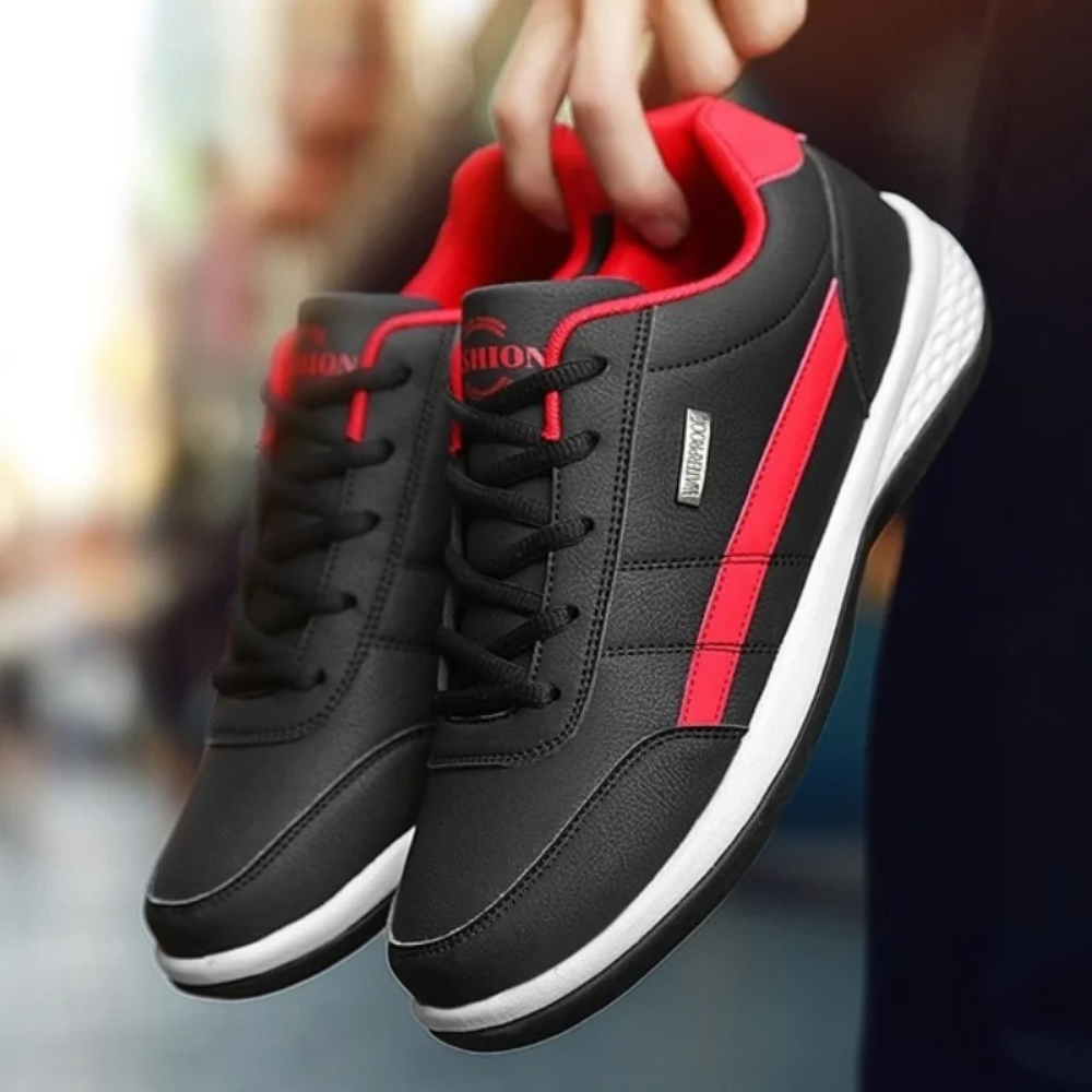 Stilfulla sneakers i läder med ortopediskt stöd