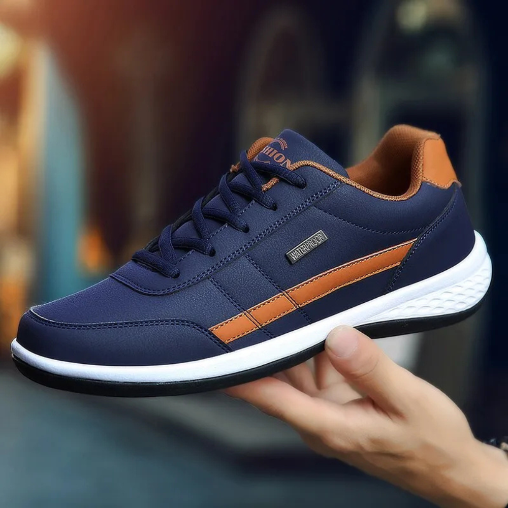 Stilfulla sneakers i läder med ortopediskt stöd