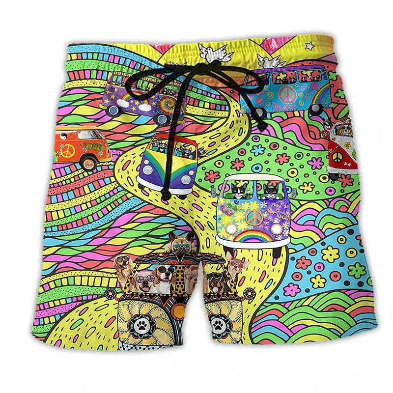 Mandens Badshorts med Kunstnerisk Udtryk
