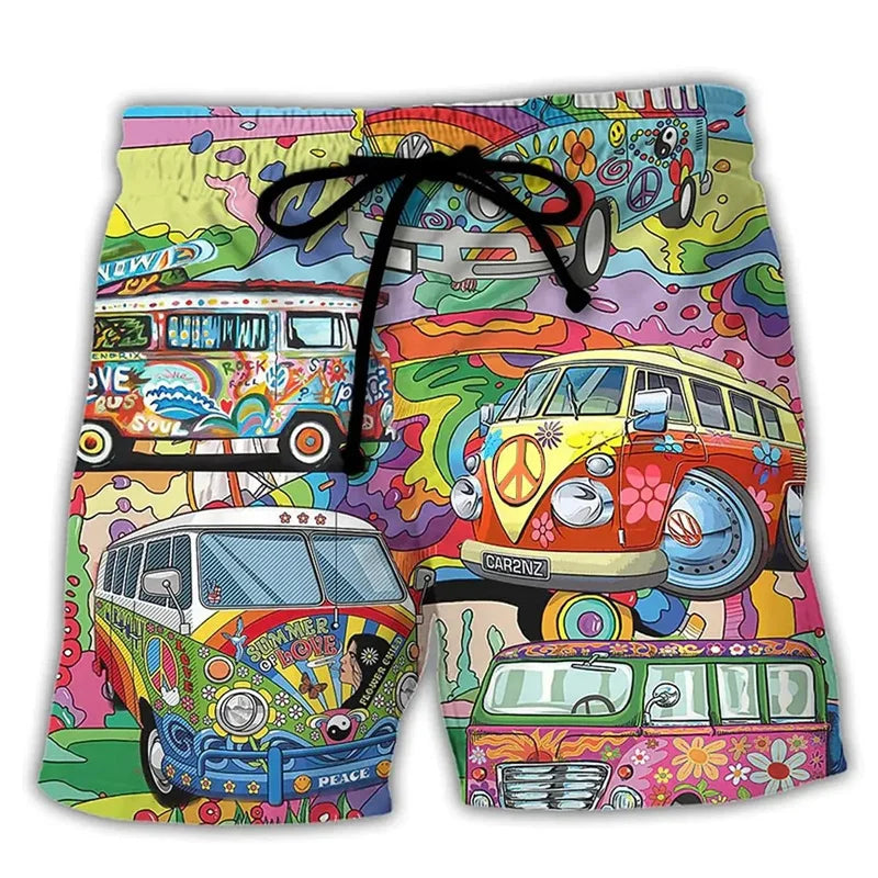 Mandens Badshorts med Kunstnerisk Udtryk