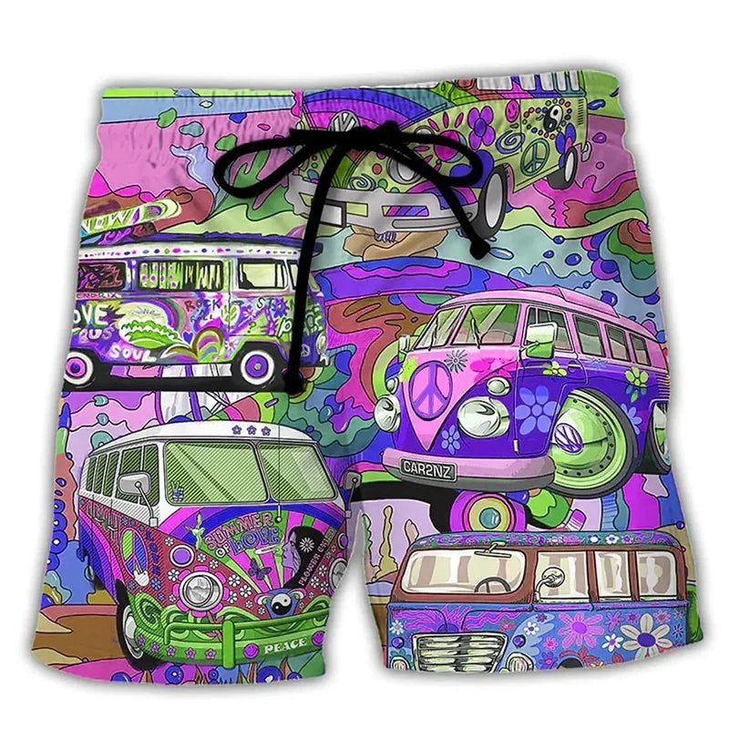 Mandens Badshorts med Kunstnerisk Udtryk