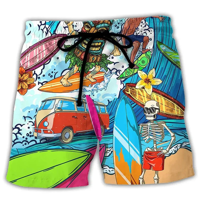 Mandens Badshorts med Kunstnerisk Udtryk