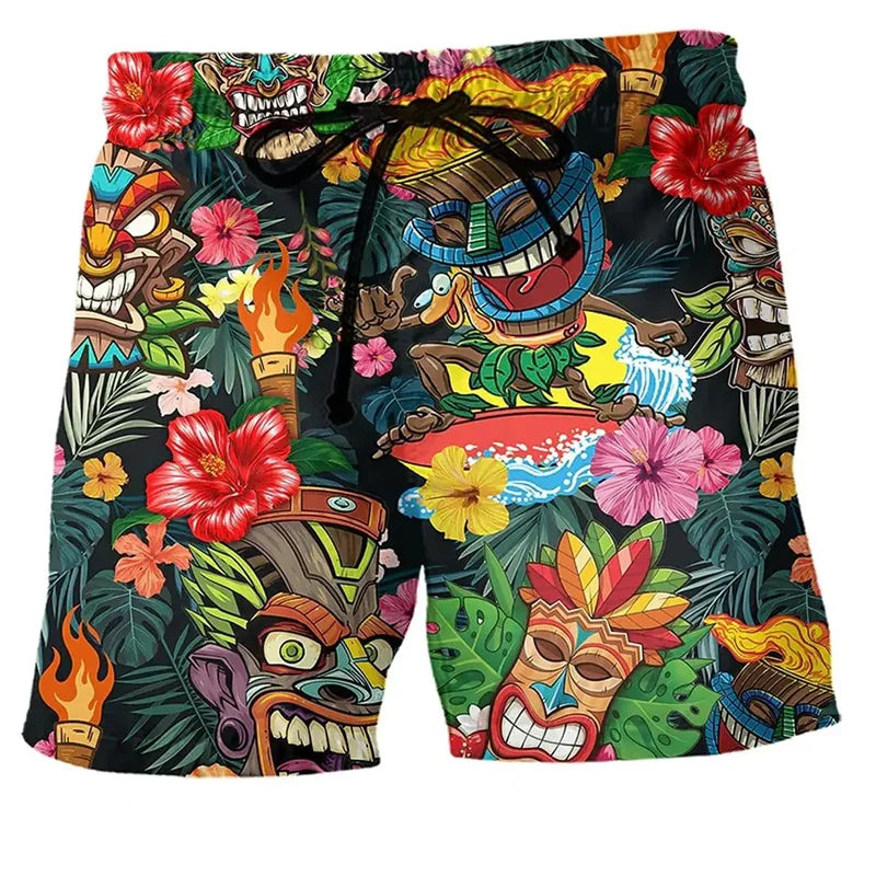Mandens Badshorts med Kunstnerisk Udtryk