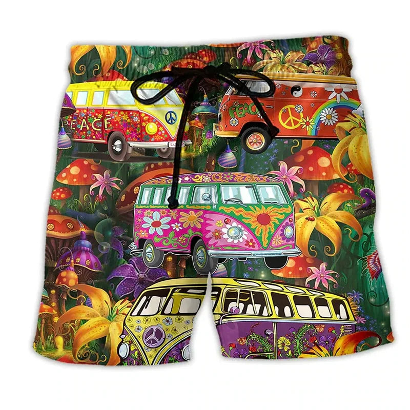 Mandens Badshorts med Kunstnerisk Udtryk