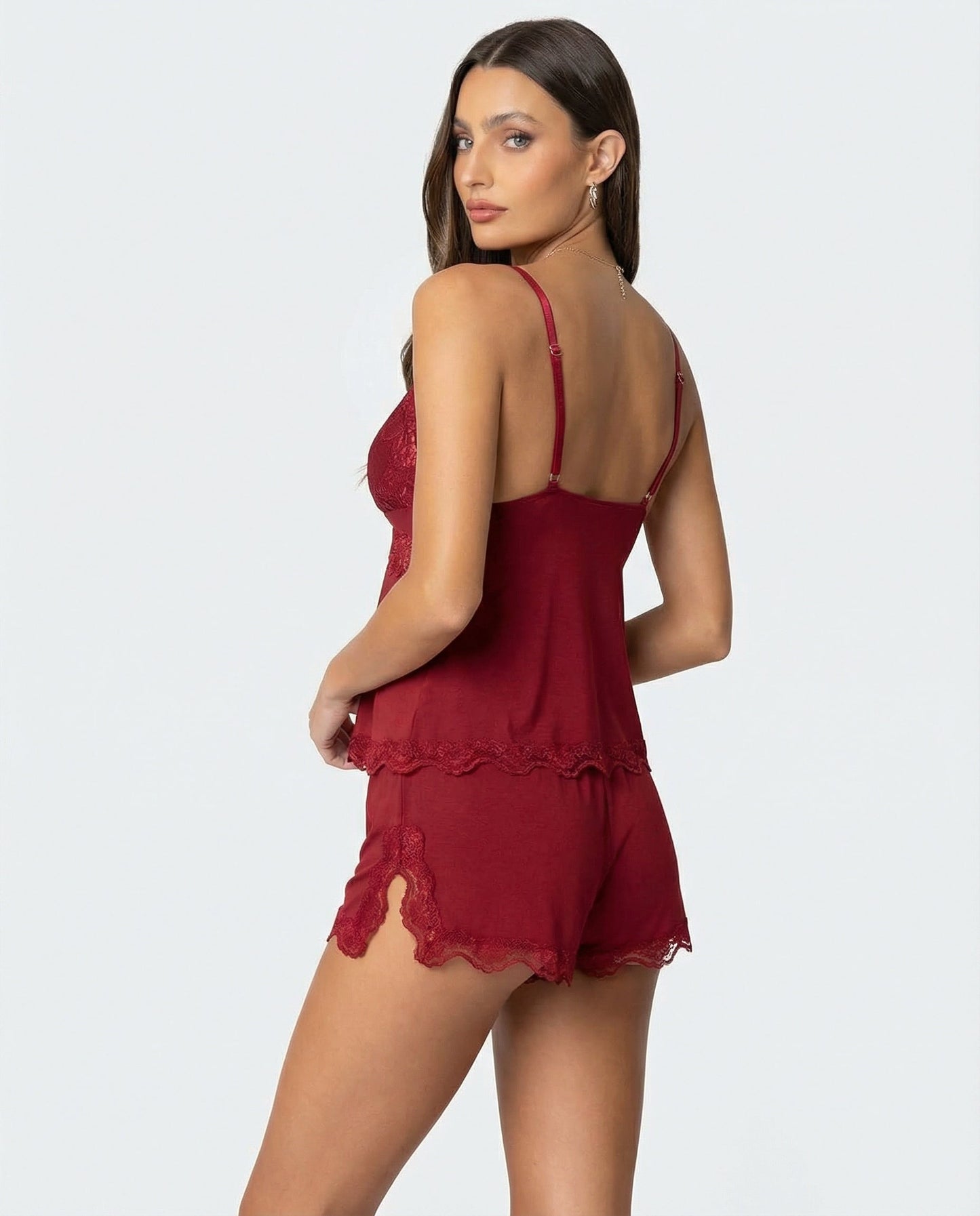 Luna | Förförande Spets-Cami & Shortset för Avkoppling