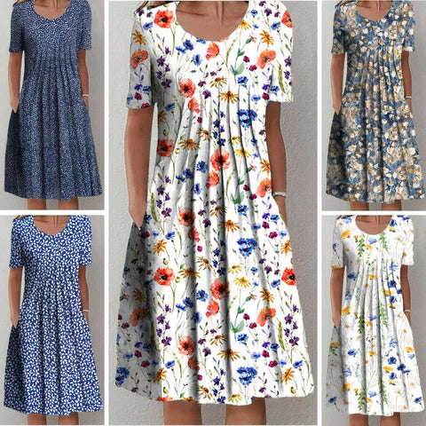 Sofistikeret Blomstret Kjole til Den Moderne Kvinde