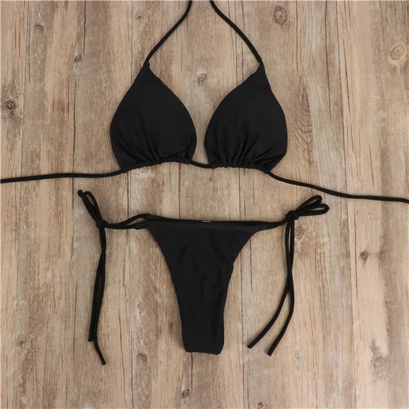 Bikini-set för kvinnor med justerbara axelband och minimalistisk stil