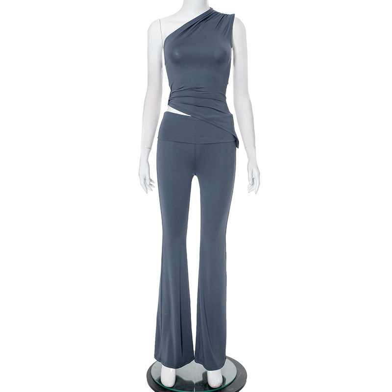 Eleganta Asymmetriska Jumpsuit med Wickeldetalj