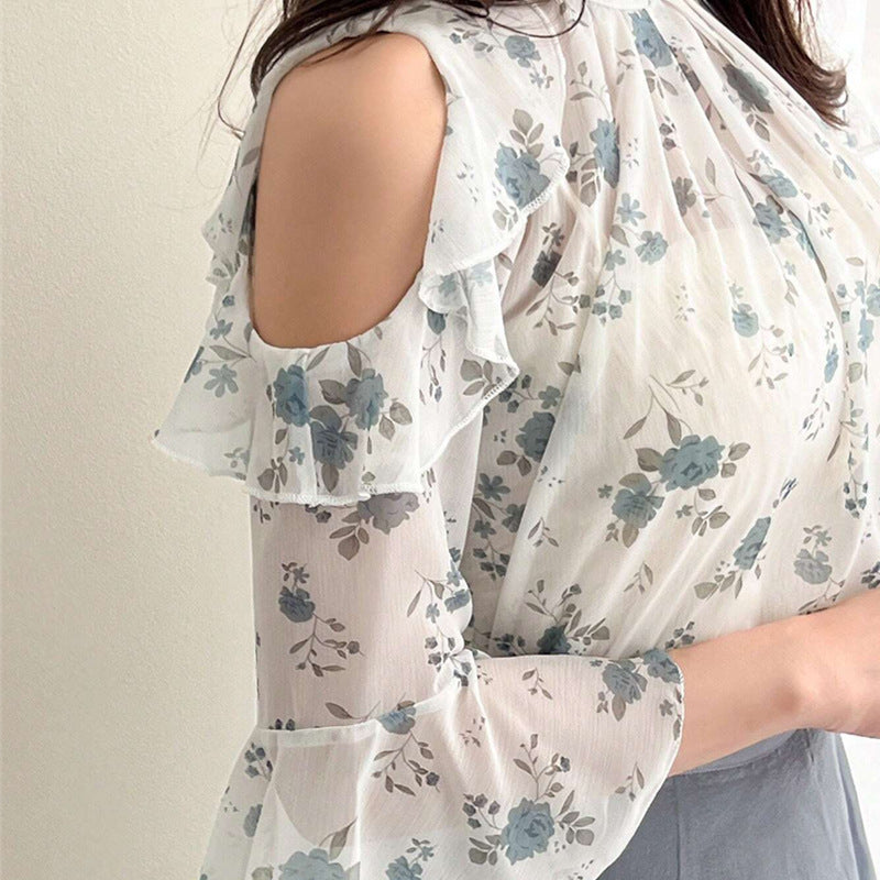 Bløde Bluser med Luftige Ærmer og Blomsterprint