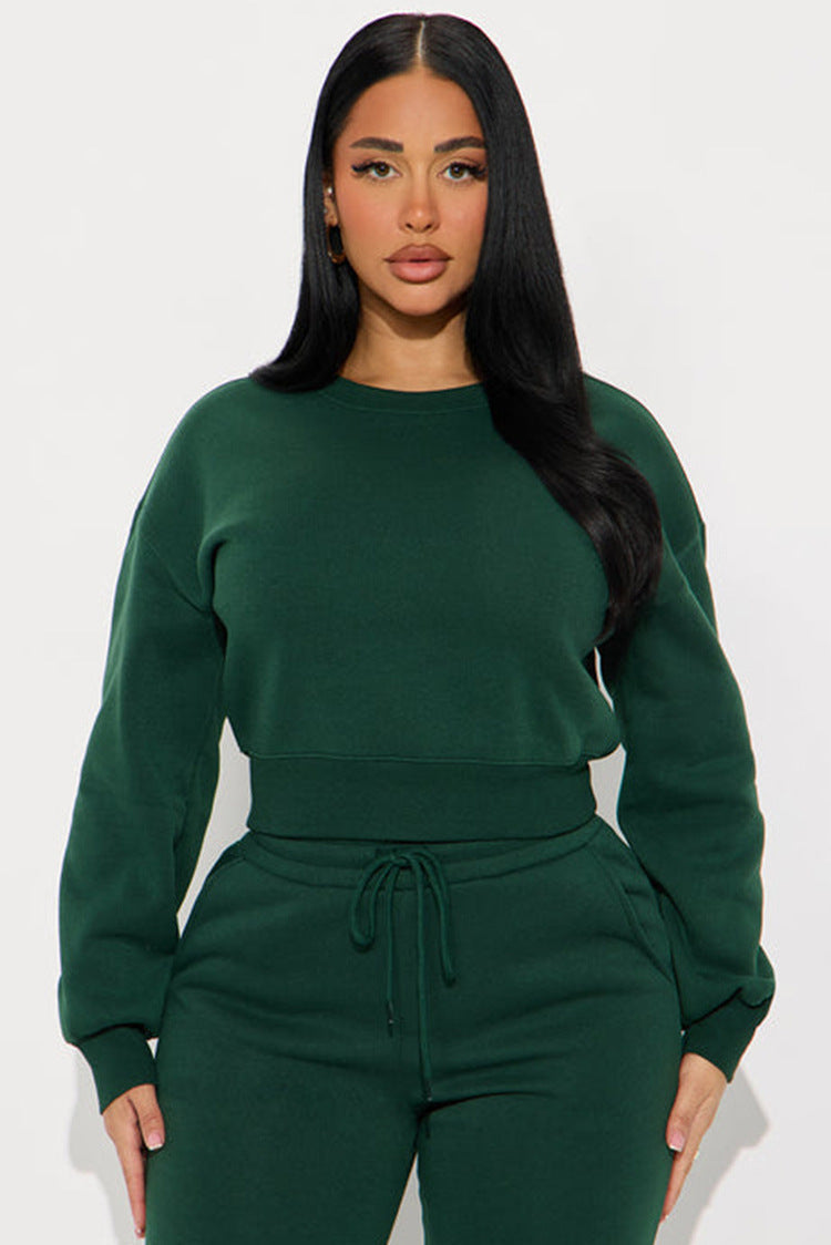 Cropped Sweatshirt med Voluminøse Ærmer fra Stilsikker