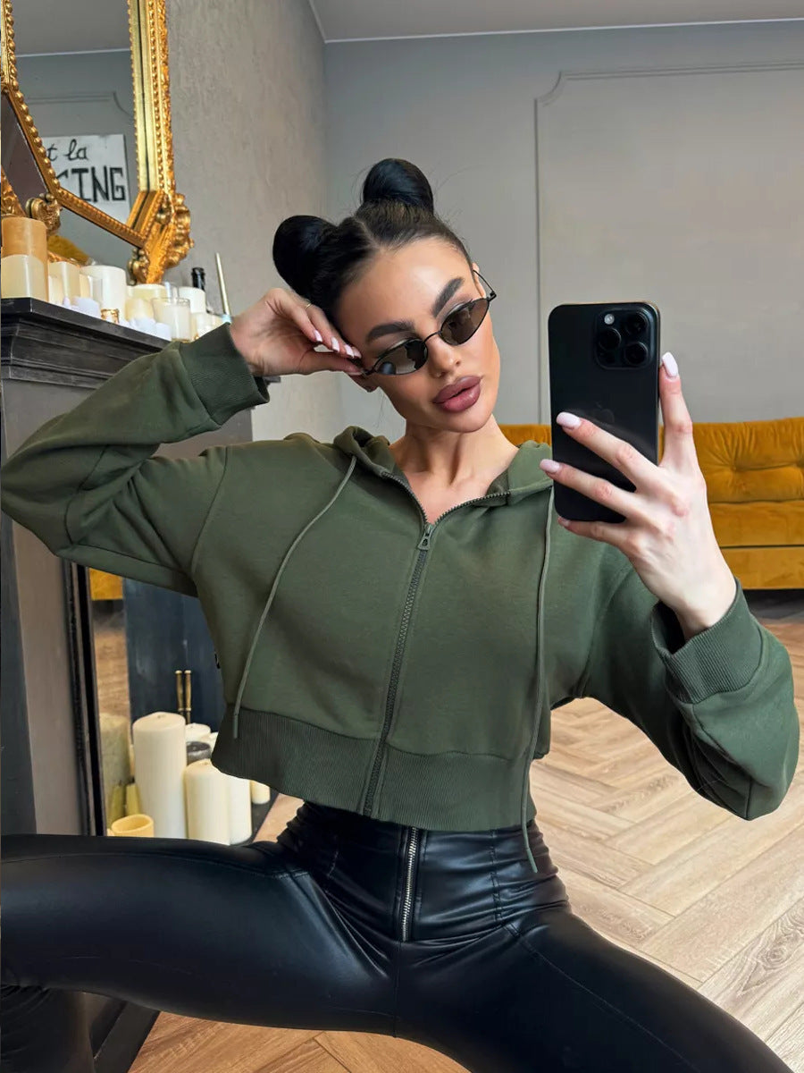 Cropped Zip-Hoodie i Urban Chic fra ModeFusion