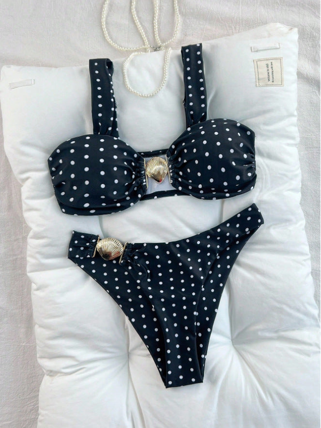 Stilrent Bandeau-Bikini med Skaldetalj