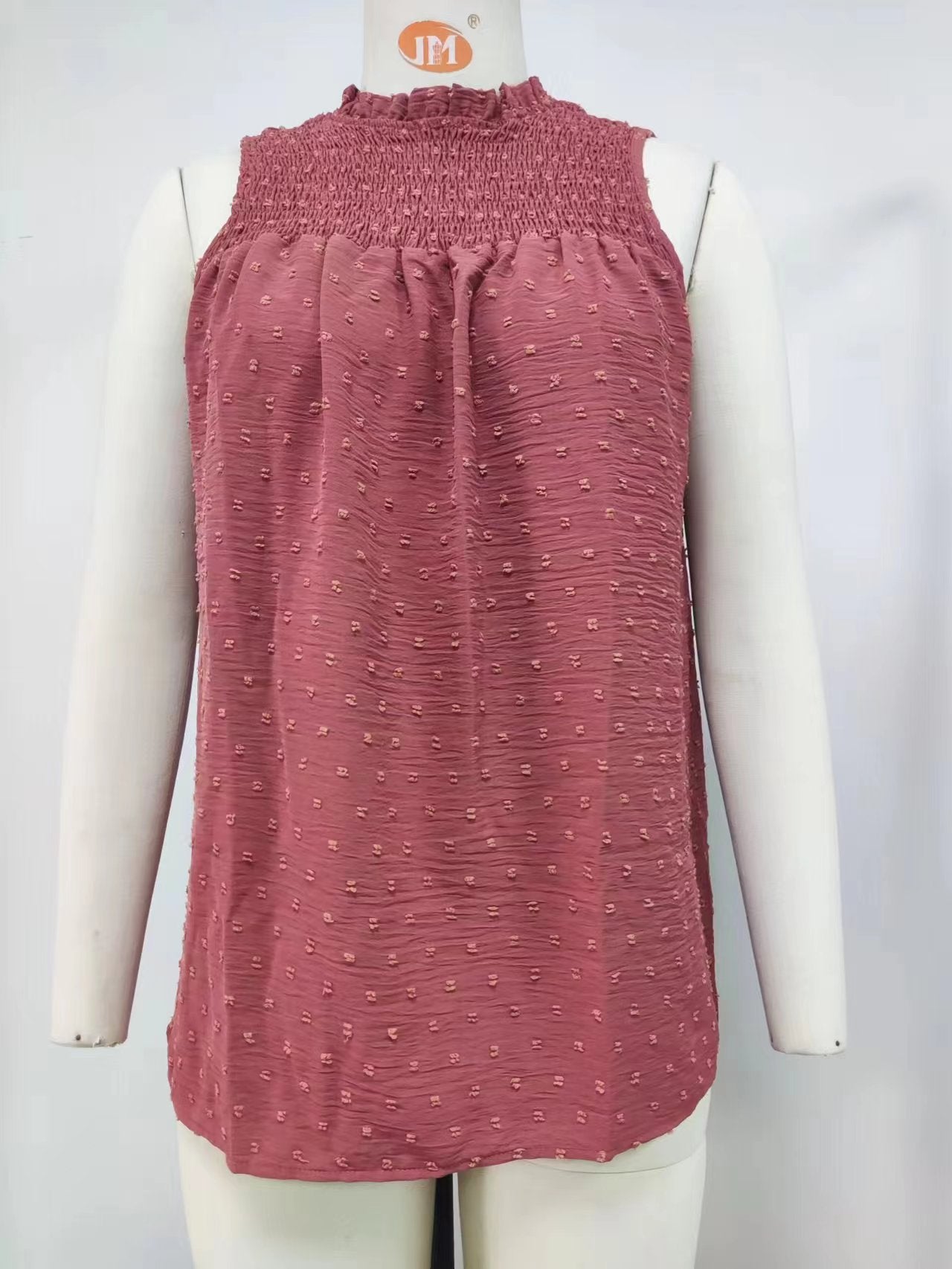 Uppfriskande Ärmellös Blus med Elegant Drapering