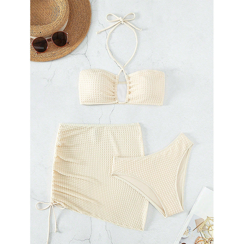 Snygg Bandeau-Bikini med Trendig Wrapkjol