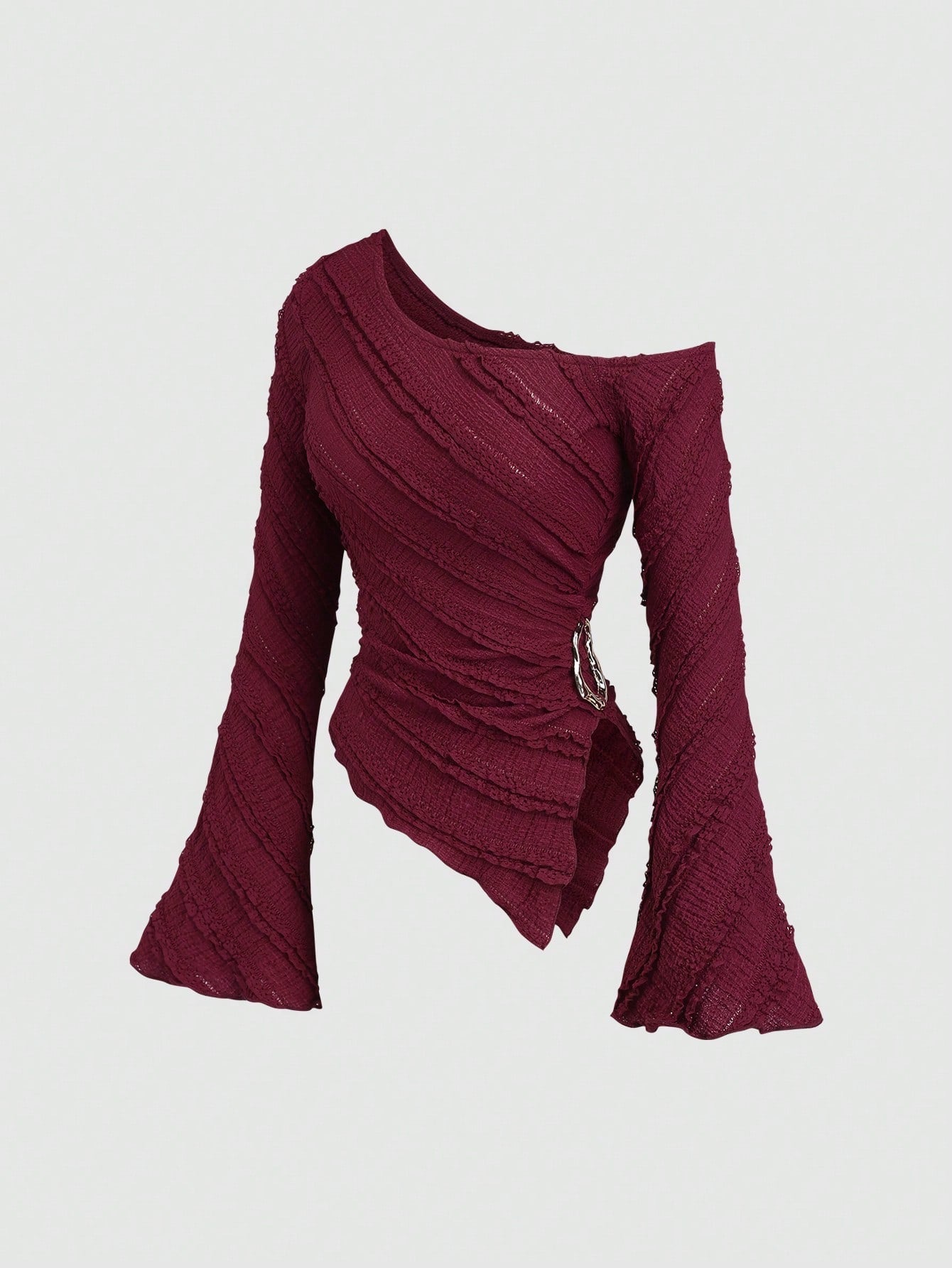 Asymmetrisk Topp med Struktur och Elegant Omslag