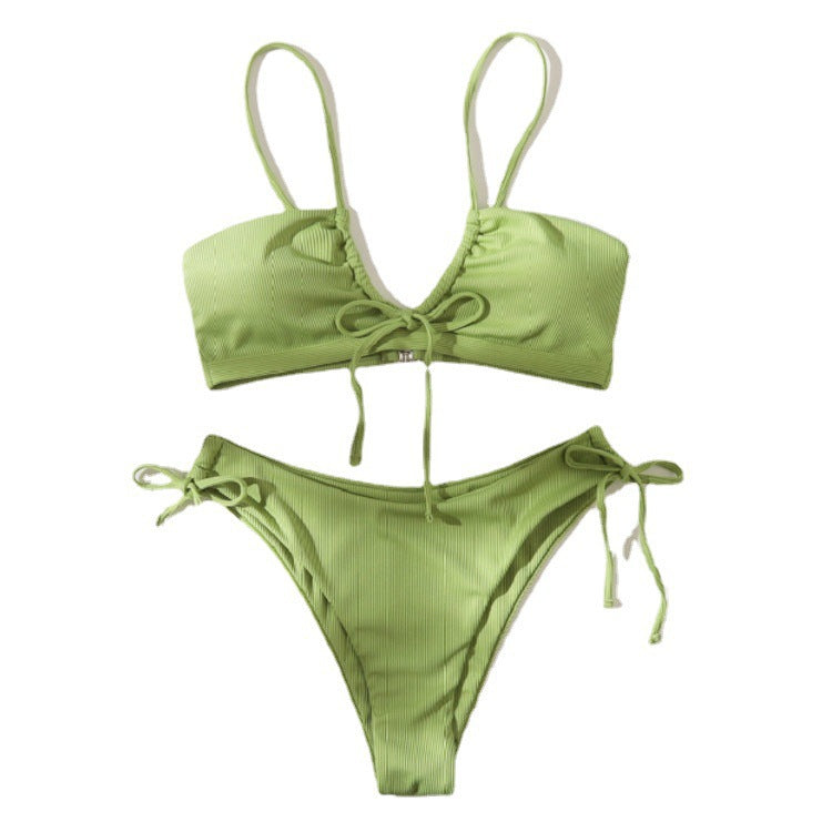 Snygg Bandeau-Bikini med Justerbart Wrap-Detalj