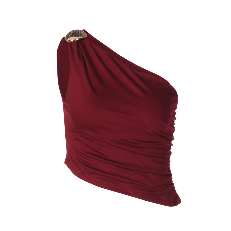 Kvinnors Asymmetriska Top med Smickrande Silhuett