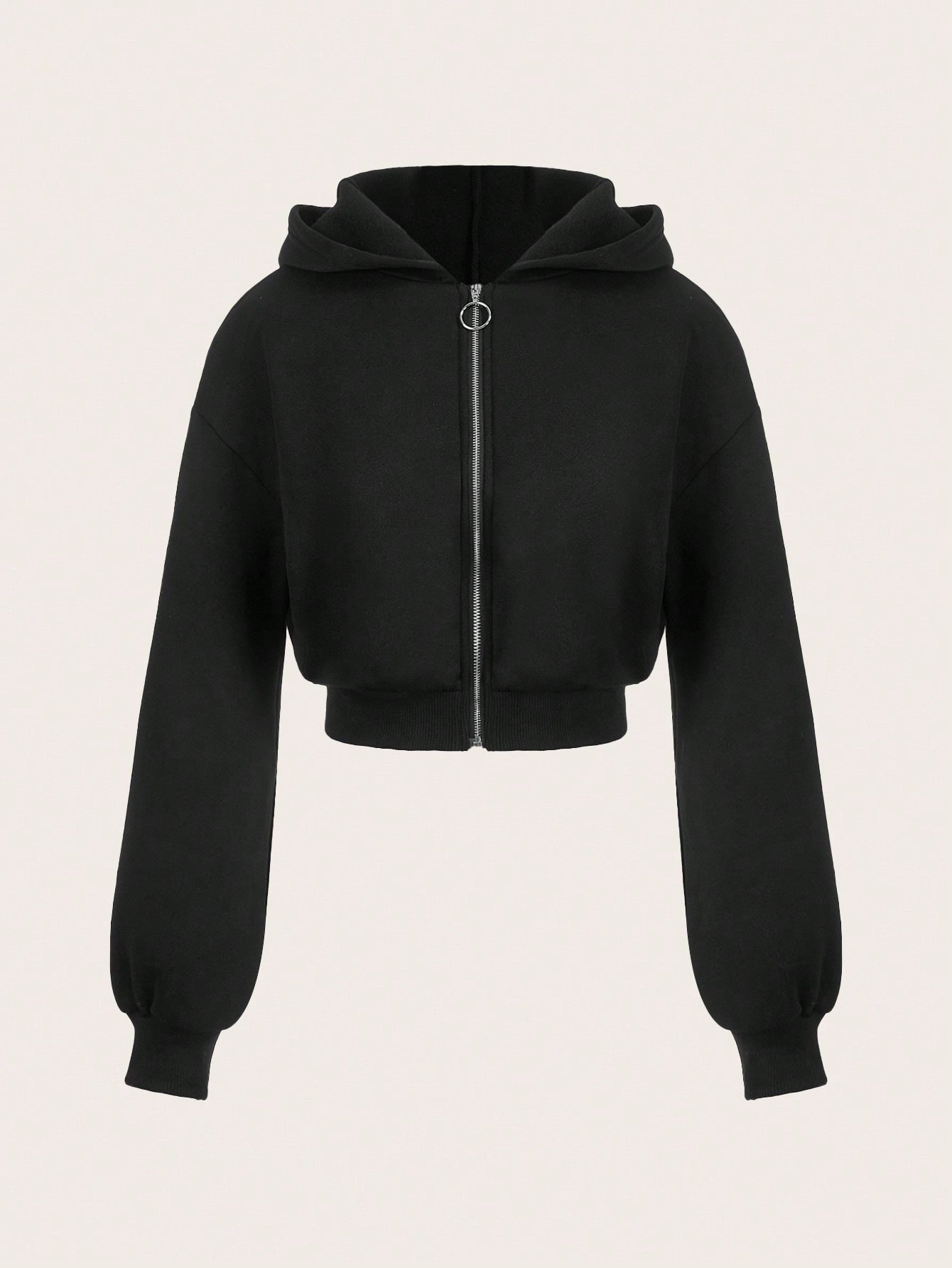 Moderne cropped Sweatshirt med unikke detaljer og rummelige ærmer