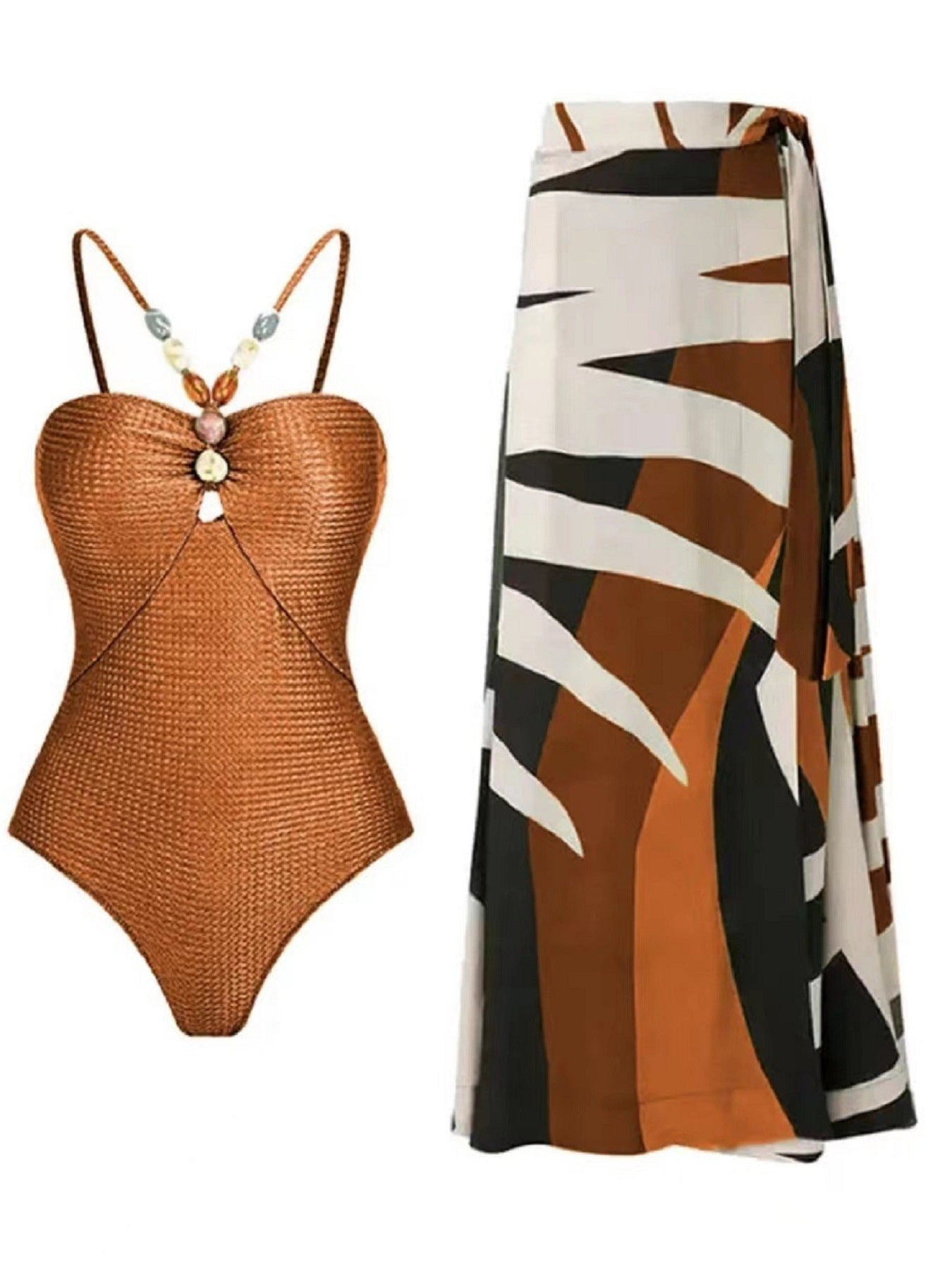 Sofistikerad Badmode med Chic Wrapkjol och Glamour Detaljer