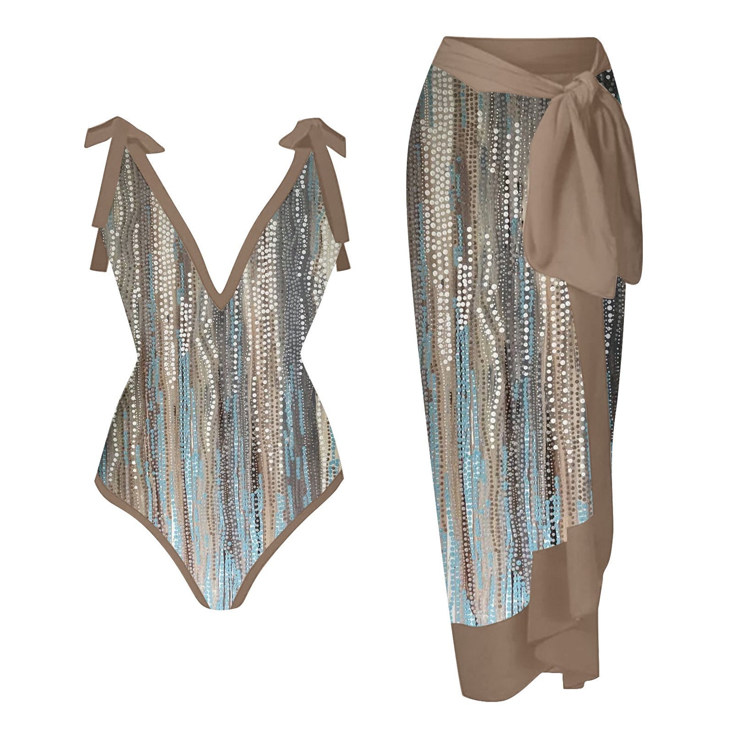 Elegant Badhälsning Set med Chic Knytdräkt