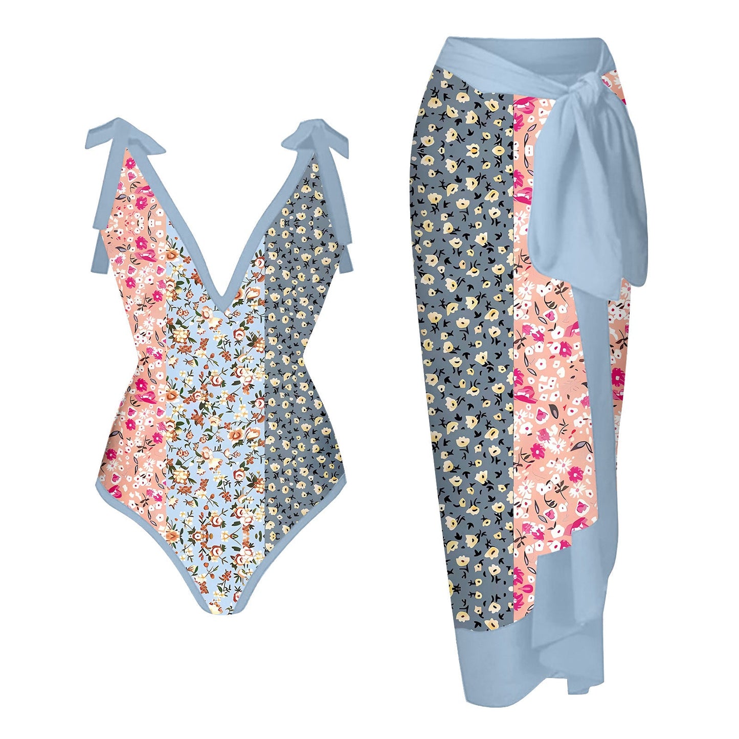 Elegant Badhälsning Set med Chic Knytdräkt