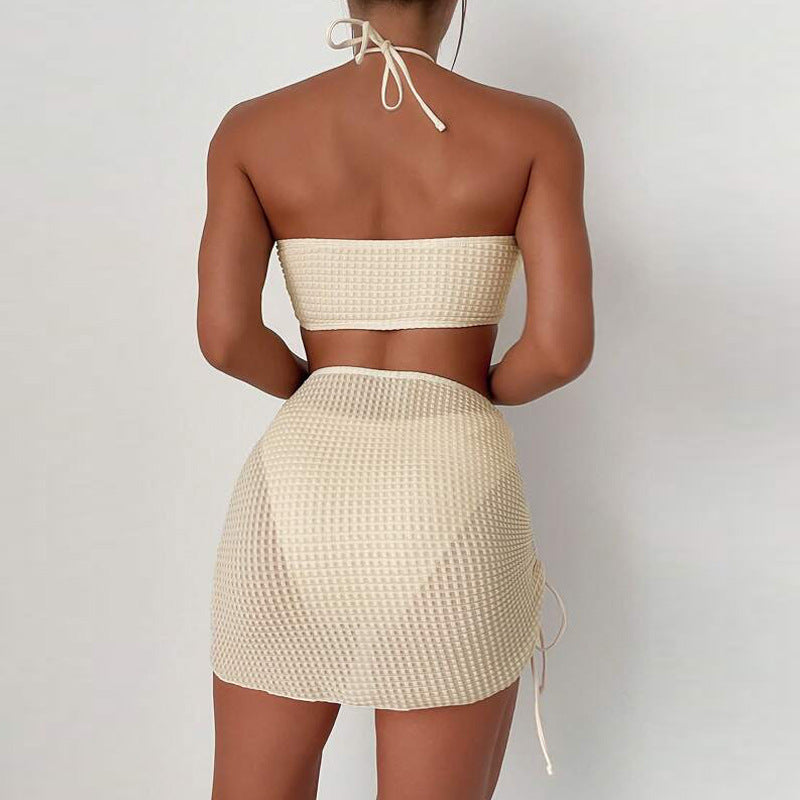 Snygg Bandeau-Bikini med Trendig Wrapkjol