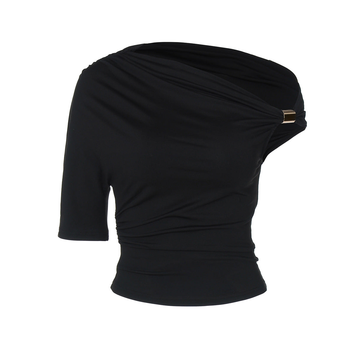 Elegant Asymmetrisk Topp med Fängslande Draperingar
