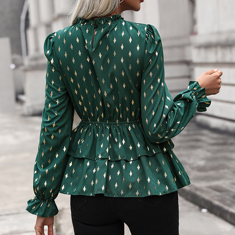 Feminina Blus med Fina Detaljer och Elegant Skärning