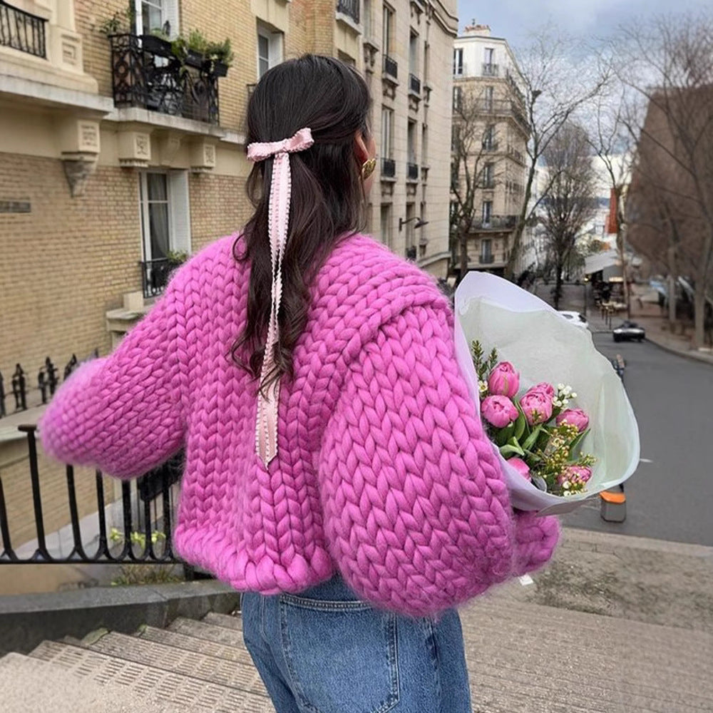 Feminine Chunky Stickad Tröja från StyleAura