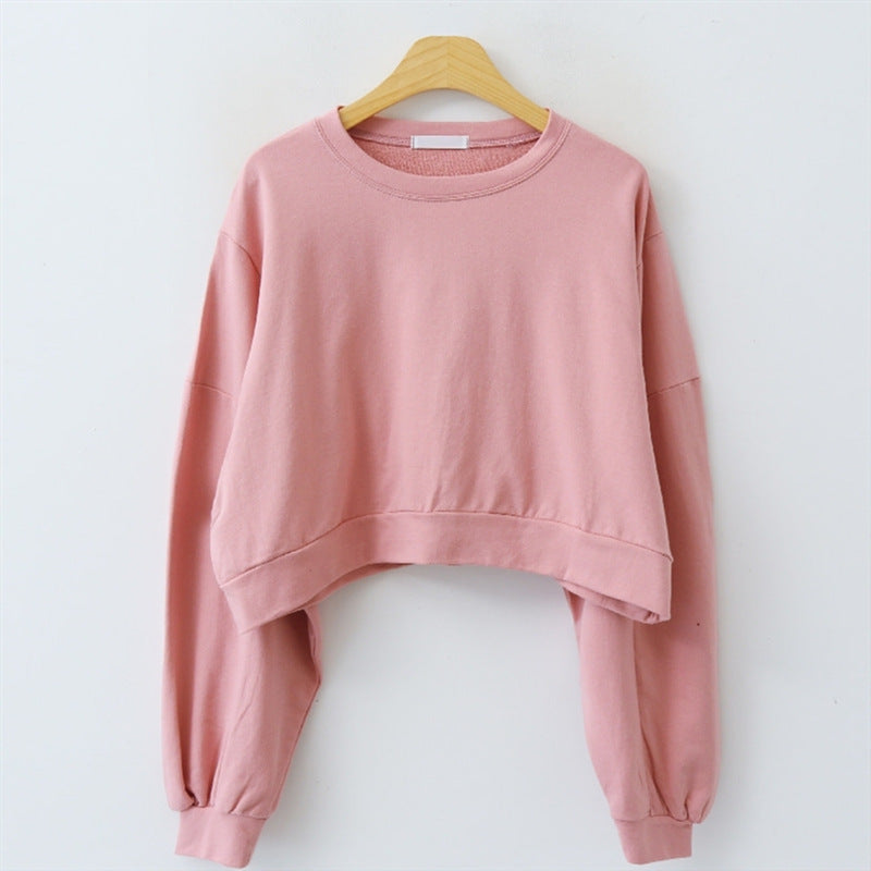 Feminin cropped Pullover med bløde ærmer