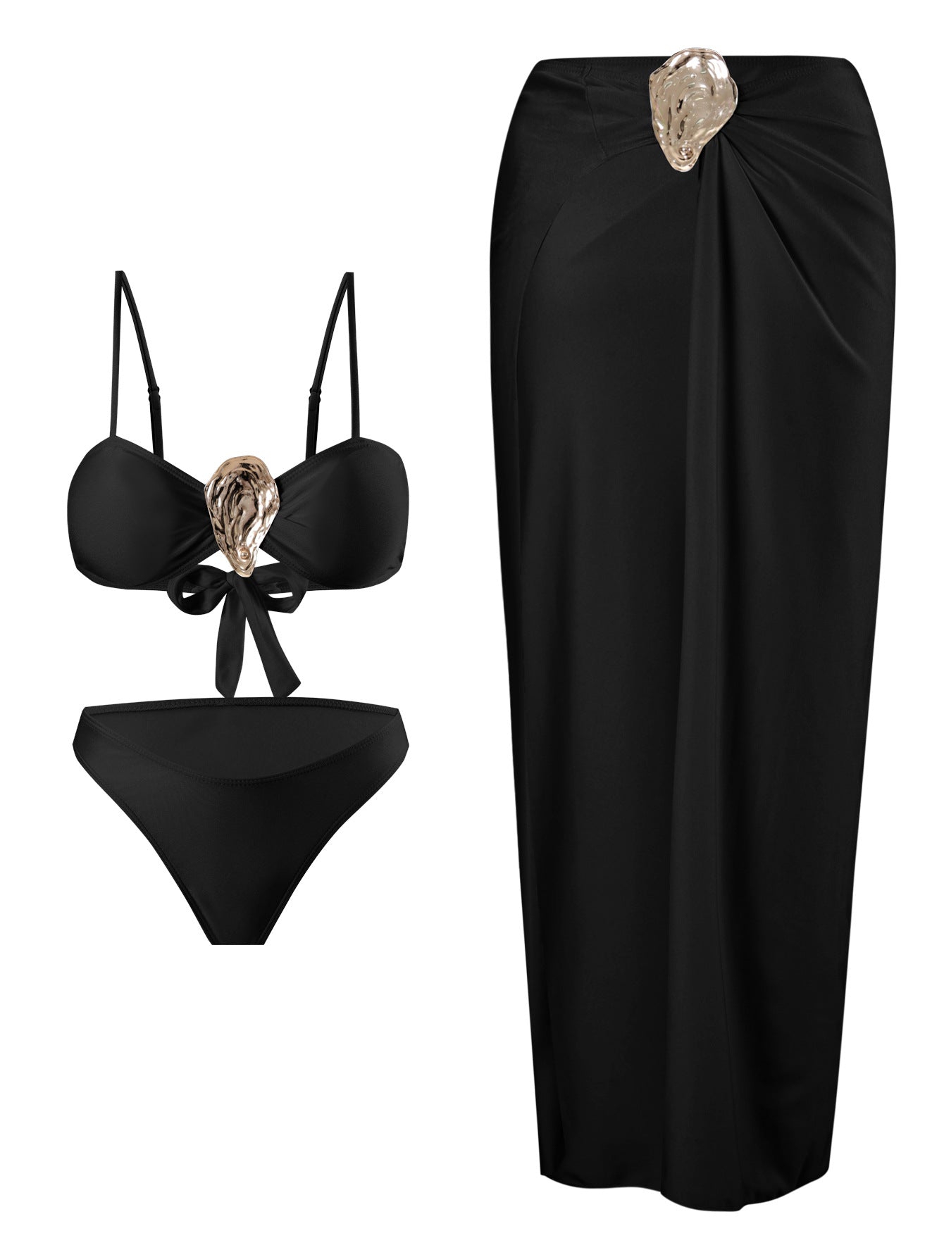 Stilfullt Bikiniset med Trendig Wrapkjol