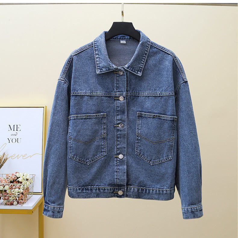 Klassisk Denimjakke til Kvinder med Praktiske Lommer