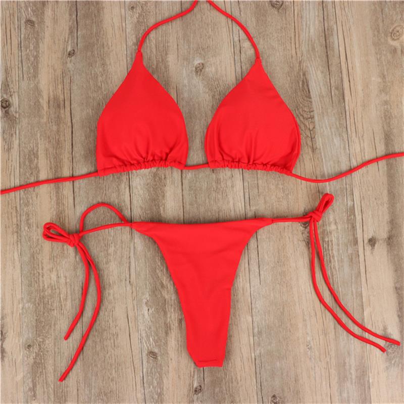 Bikini-set för kvinnor med justerbara axelband och minimalistisk stil