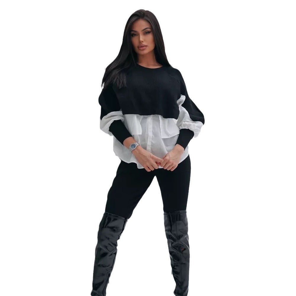 Stilfuld cropped pullover med unik lag-på-lag effekt