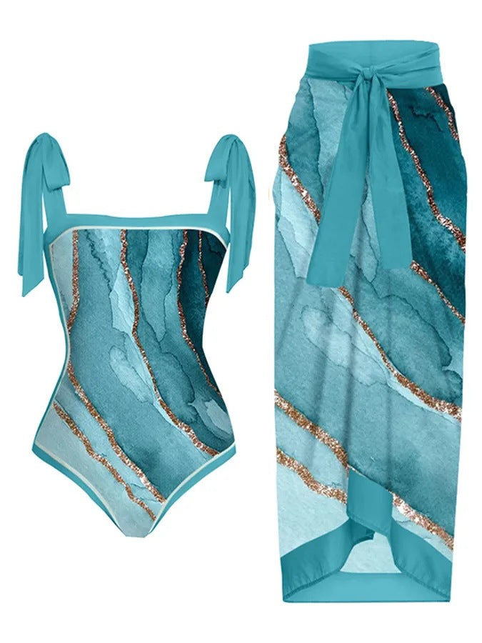 Elegant Badhälsning Set med Chic Knytdräkt