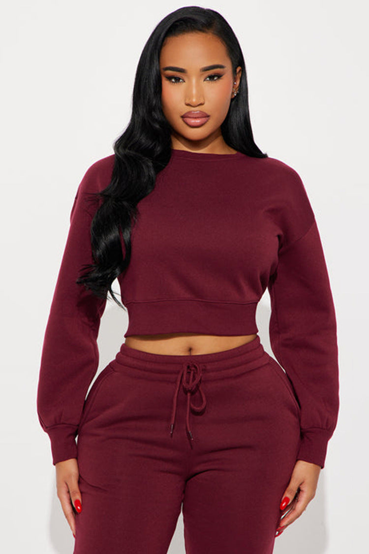 Cropped Sweatshirt med Voluminøse Ærmer fra Stilsikker
